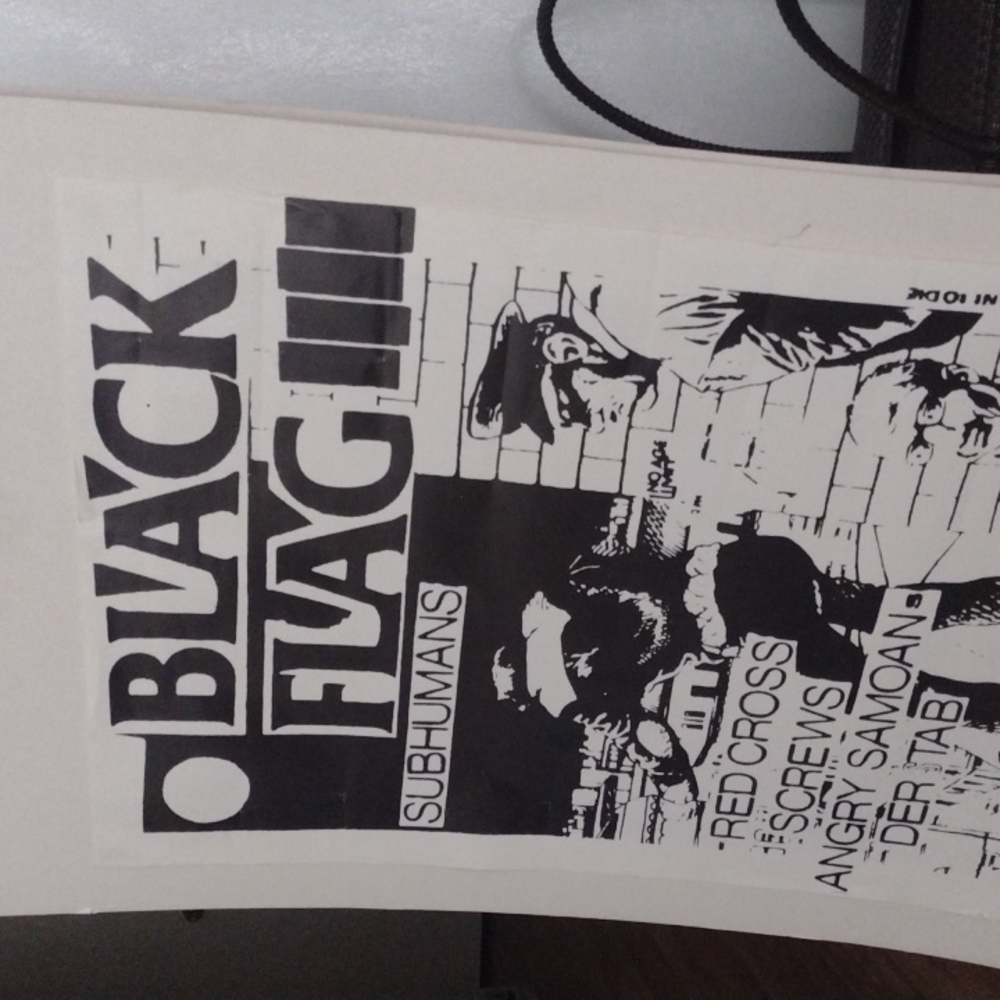 BLACK FLAG Punk Band poster from the show at the fleetwood in Redondo beach CA